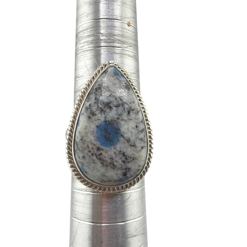 K2 Jasper Sterling Silver Artisan Statement Ring Size 8